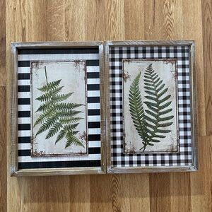 Rustic Green Fern Wall Art Set